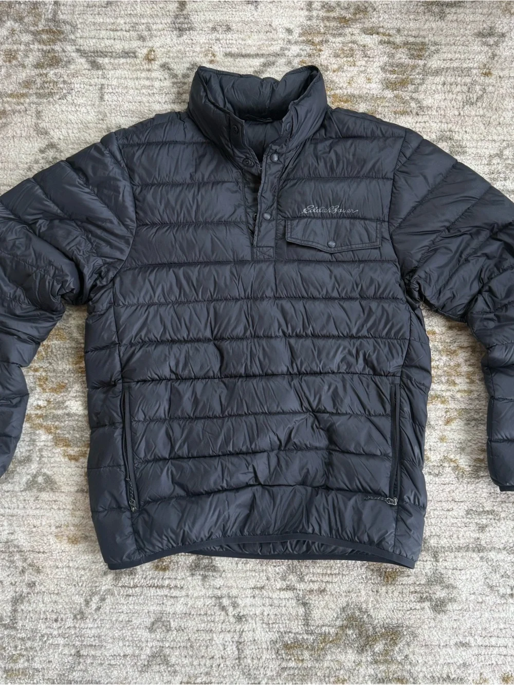 Eddie Baue Black Quilted Packable Puffer Jacket - Picture 1 of 2